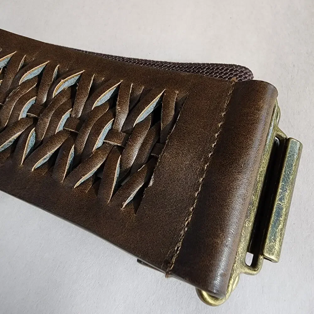 Vintage Y2K Braided Wide Strap Belt Size M/L 30-36
